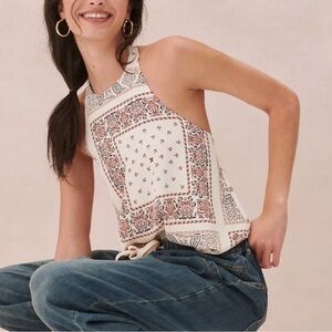 Paisley Print Halter Tank Top Anthropologie